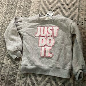 Nike 4 T sweatshirt girls pink and gray used